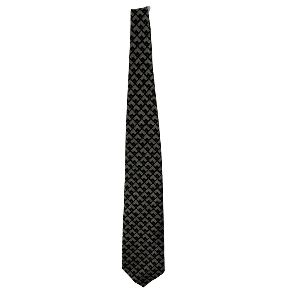 Vintage Sears The Mens Store Tie Gray,Black,Pink Diamond Shape Argyle